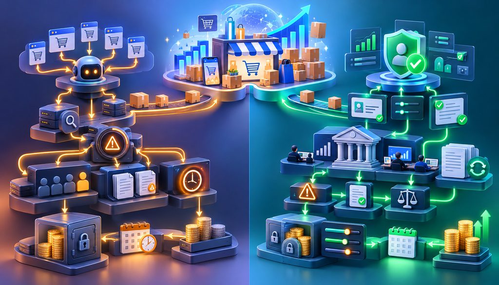 Aggregator hold compared with dedicated merchant account review